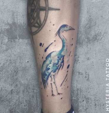 watercolor crane