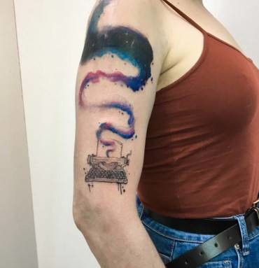 cover up tattoo , galaxy