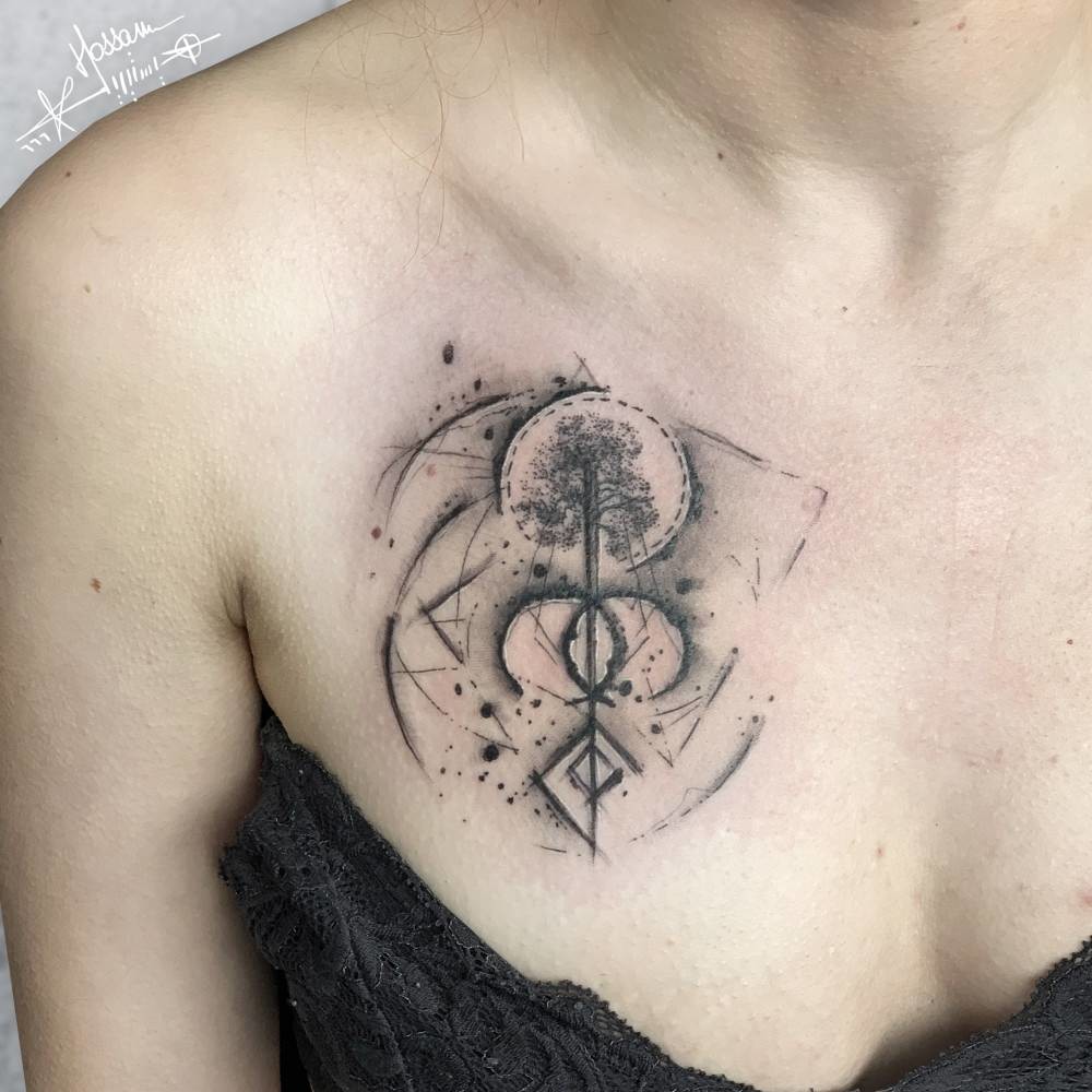 Geometric Symbols Grounded Tattoo Design – Tattoos Wizard Designs