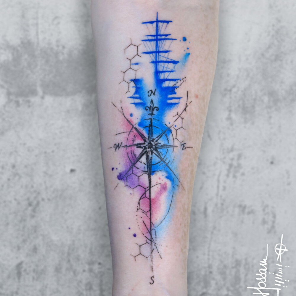 Watercolor flower tattoo by Klaras Tattoo | Post 22207